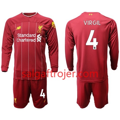 Liverpool Fodboldtrøjer Virgil van Dijk 4 Børn Hjemmebanesæt 2019/20 Langærmet Liverpool Fodboldtrøjer Virgil van Dijk 4 Børn Hjemmebanesæt 2019/20 Langærmet